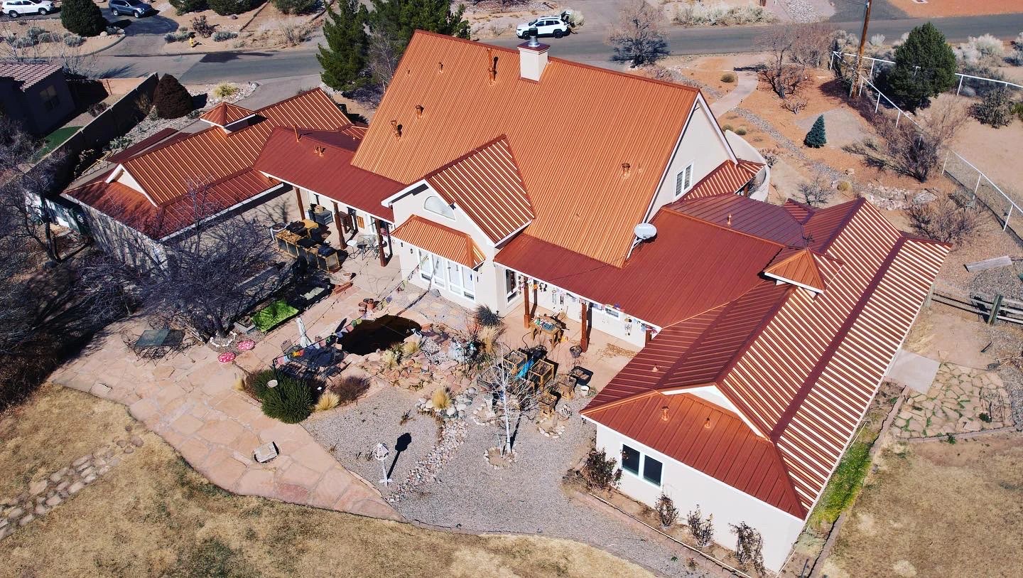 Terracotta tile roof on a large New Mexico property